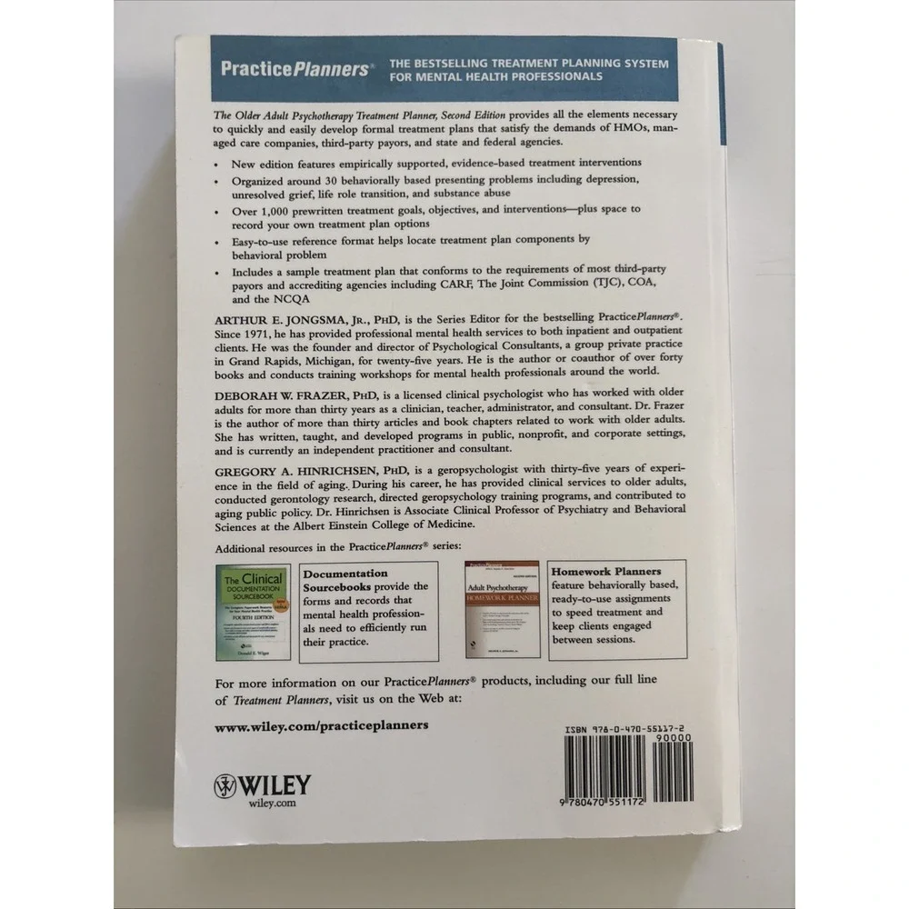 The Older Adult Psychotherapy Treatment Planner EUC No Writing/Highlights Inside
